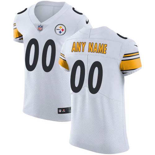 Men's Pittsburgh Steelers White Vapor Untouchable Custom Elite NFL Stitched Jersey